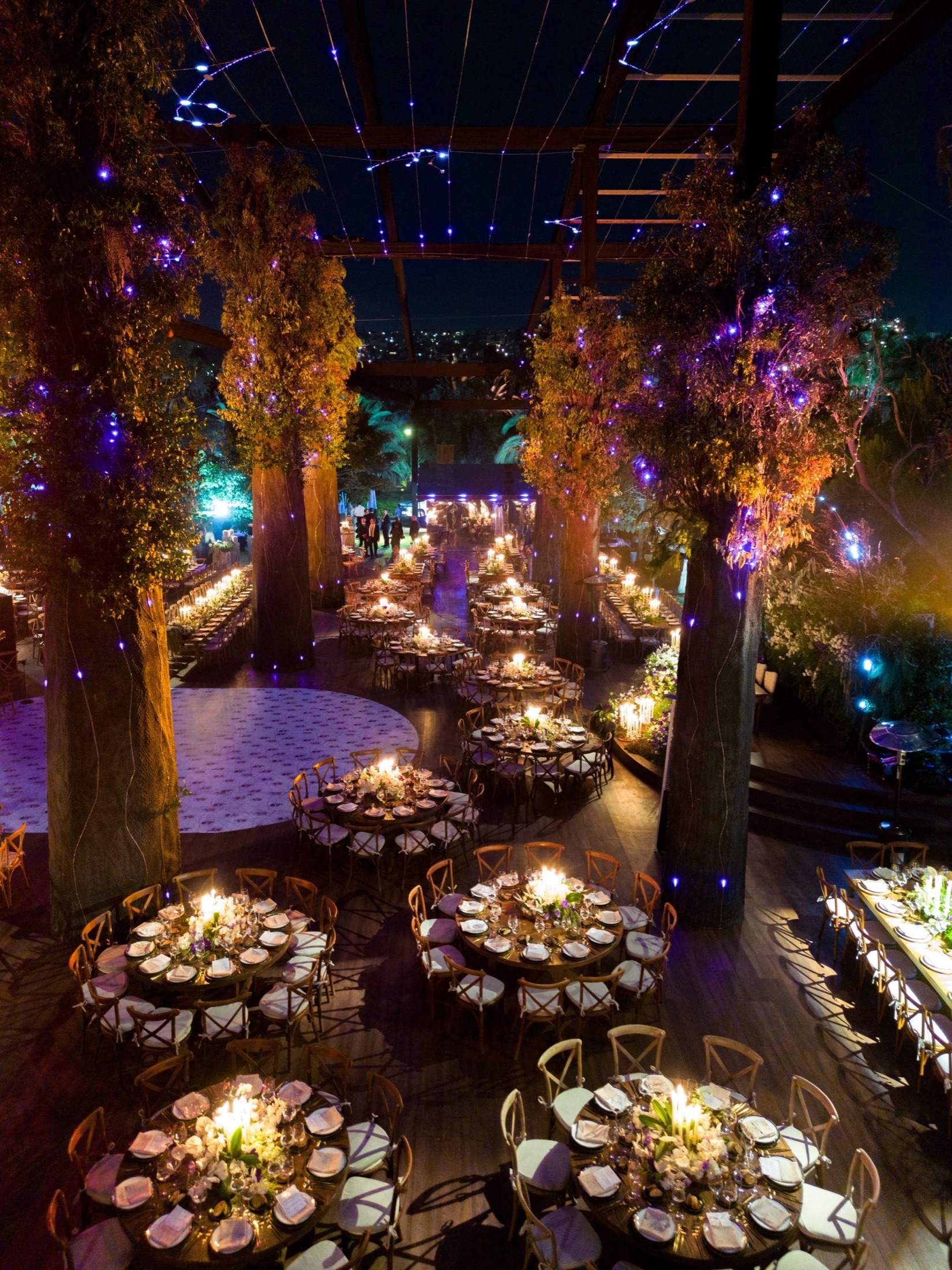 Warm garden event lighting with immersive atmosphere