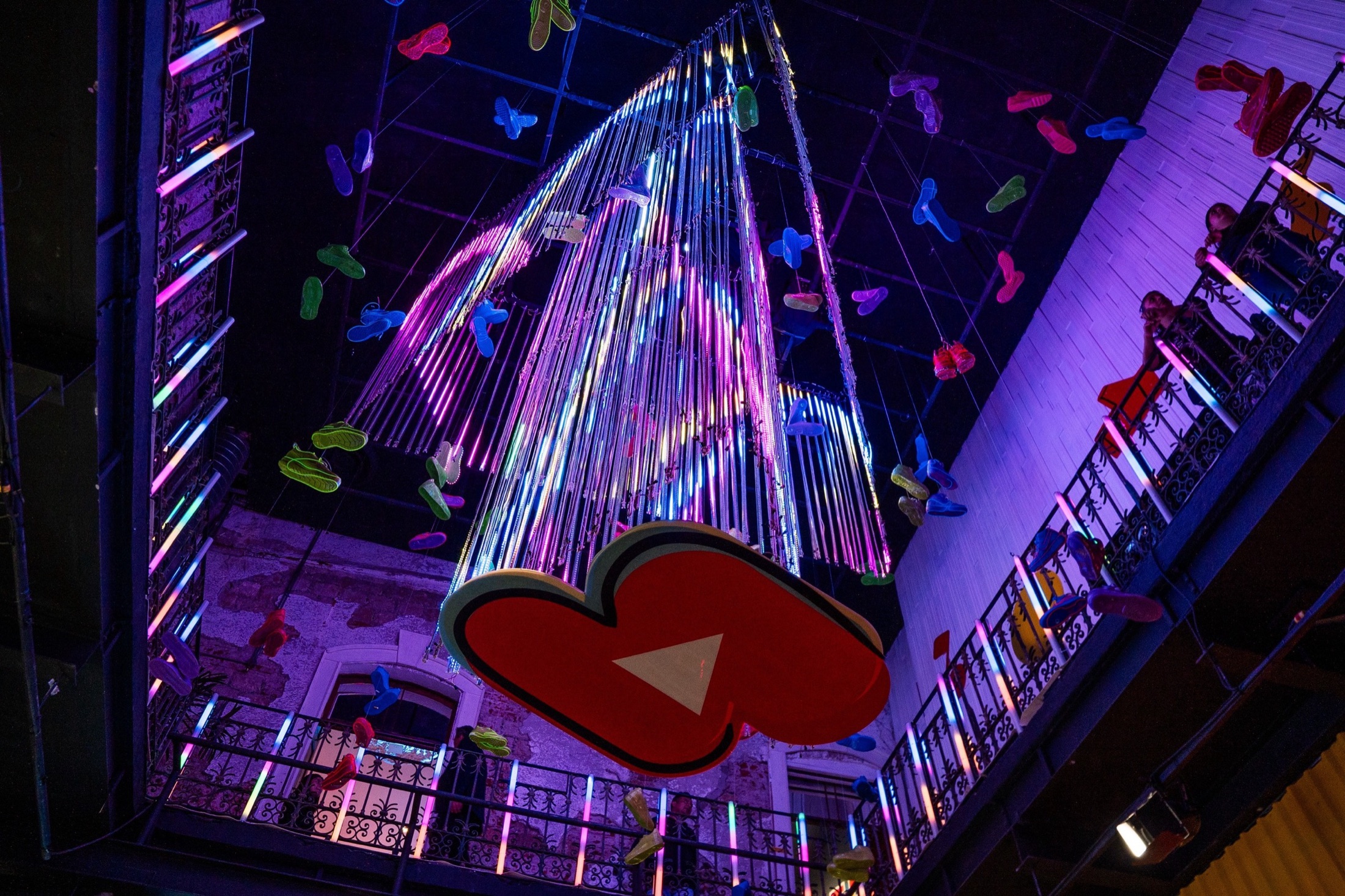 Heart themed immersive private celebration lighting